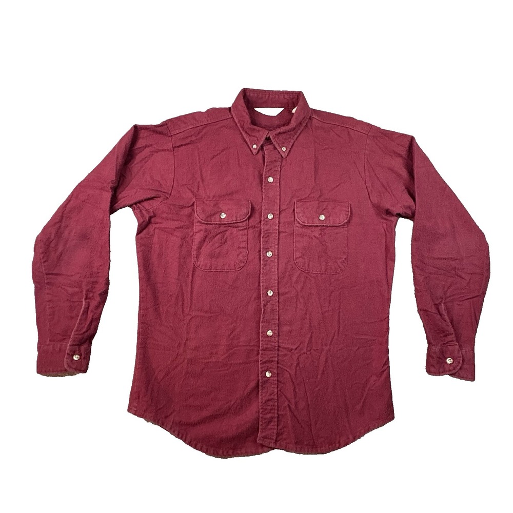 VTG Five Brother Men's L Red LS Button Up Workwear Flannel Made in USA SEE DESCR